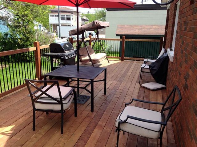 Furnished deck in Killaloe, Ontario