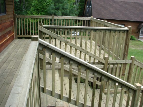 Deck with ramp and railings