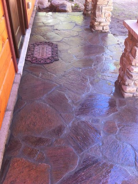 Flagstone patio and stonework